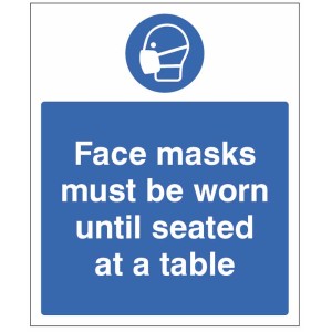 Face Masks must be Worn until Seated