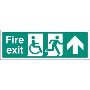 Disabled Fire Exit - Arrow Up / Straight On