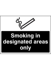 Smoking in Designated Areas Only (White / Black)