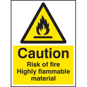 Caution - Risk of Fire - Highly Flammable Material