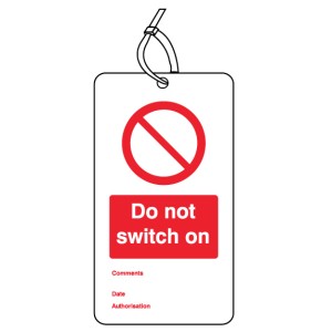 Do Not Switch On - Double Sided Safety Tag (Pack of 10)