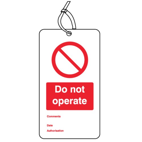 Do Not Operate - Double Sided Safety Tag (Pack of 10)