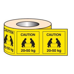 Caution - 20-50kg Labels (Roll of 500)