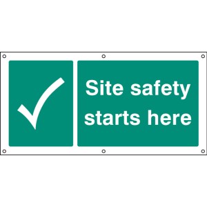 Site Safety Starts Here - Banner with Eyelets