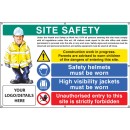 Site Safety - H&S Act - Construction Work - Helmets - Hi Vis - Unauthorised Entry Forbidden