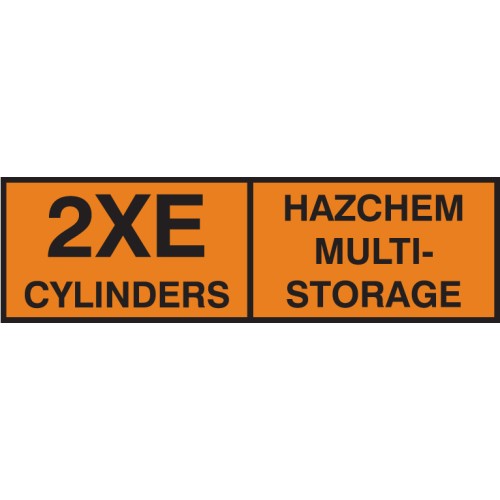 2XE Multi Cylinder Storage Placard Aluminium 