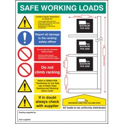 SWL Cantilever Racking Sign