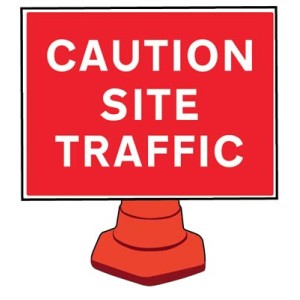 Caution - Site Traffic - Reflective Cone Sign