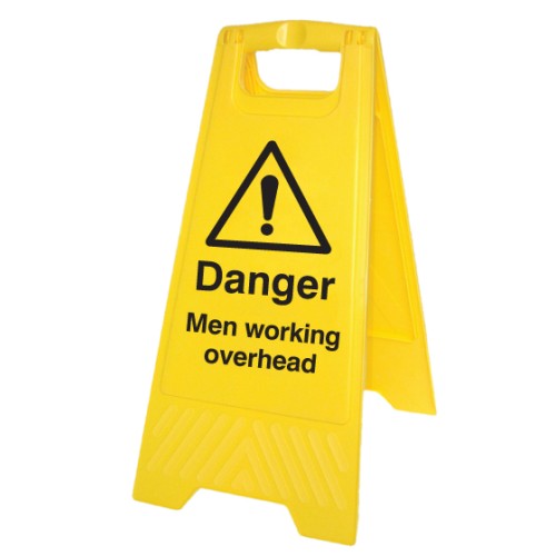 Danger - Men Working Overhead - Self Standing Folding Sign