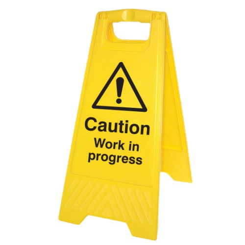 Caution - Work in Progress - Self Standing Floor Sign