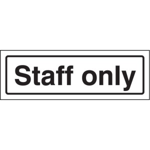 Staff Only - Acrylic Visual Impact Sign - Stand-off Locators