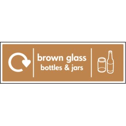 Brown Glass Bottles & Jars - WRAP Recycling Sign