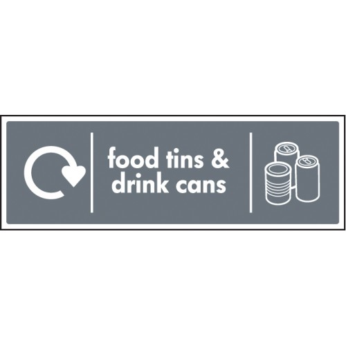 Food Tins & Drink Cans - WRAP Recycling Sign