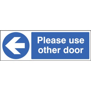 Please Use Other Door - Arrow Left