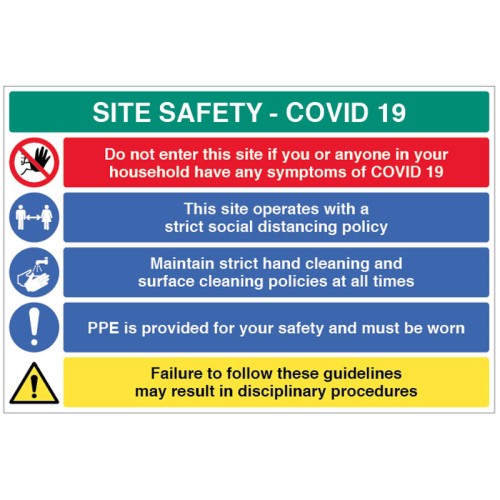 Coronavirus Site Safety Board with 5 Messages